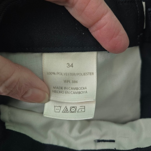 Haggar Mens Pleated Black/Navy Shorts Size 34 Polyester Casual Golf Travel - Picture 3 of 10